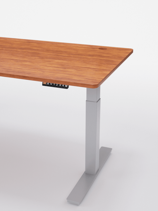AUM WORLD_Bureau_Assis_Debout_Advanced_Gris_Détails_Premium_OAK_Plateau Chêne massif_Copyrights_AUM WORLD_2022
