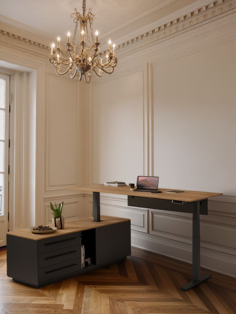 Bureau Assis Debout de direction électrique avec rangement AUM WORLD