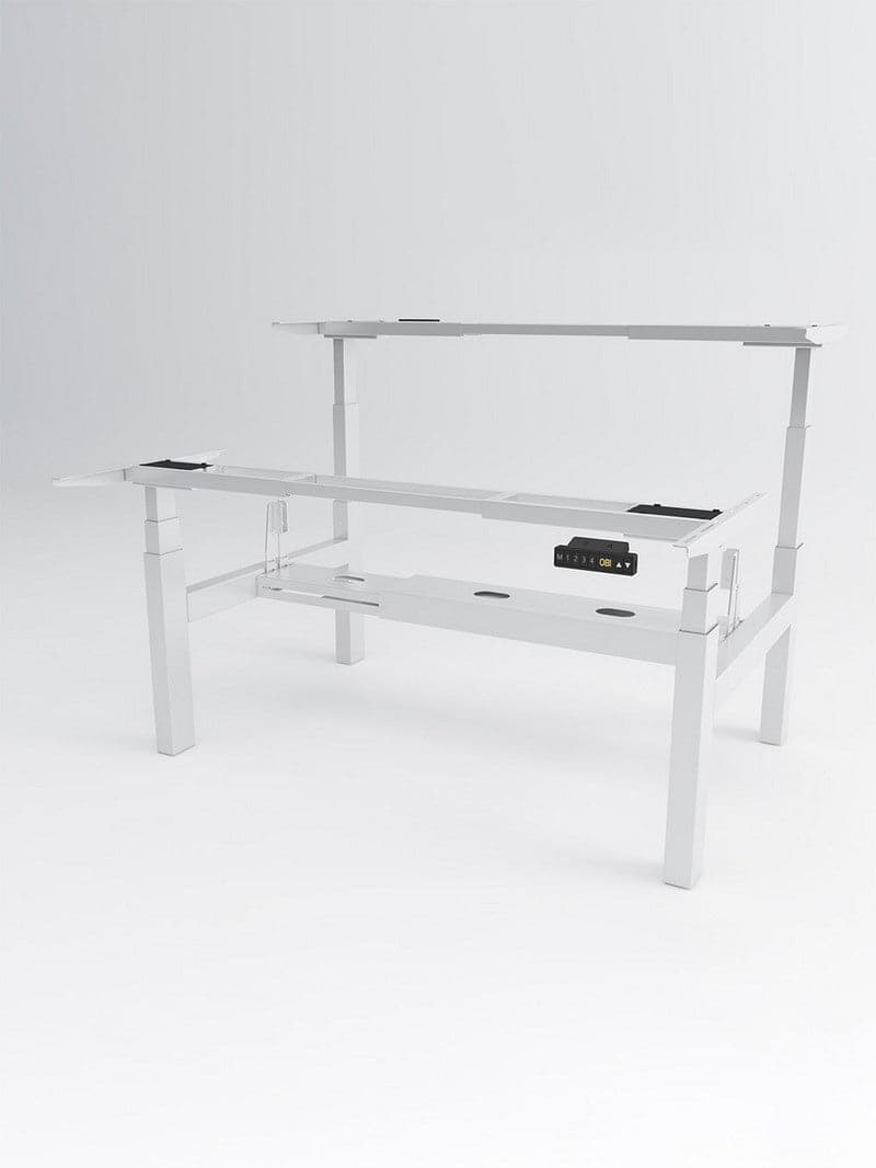 Pieds de Bench Open Space Réglable Électrique 2 personnes - DUO - Blanc