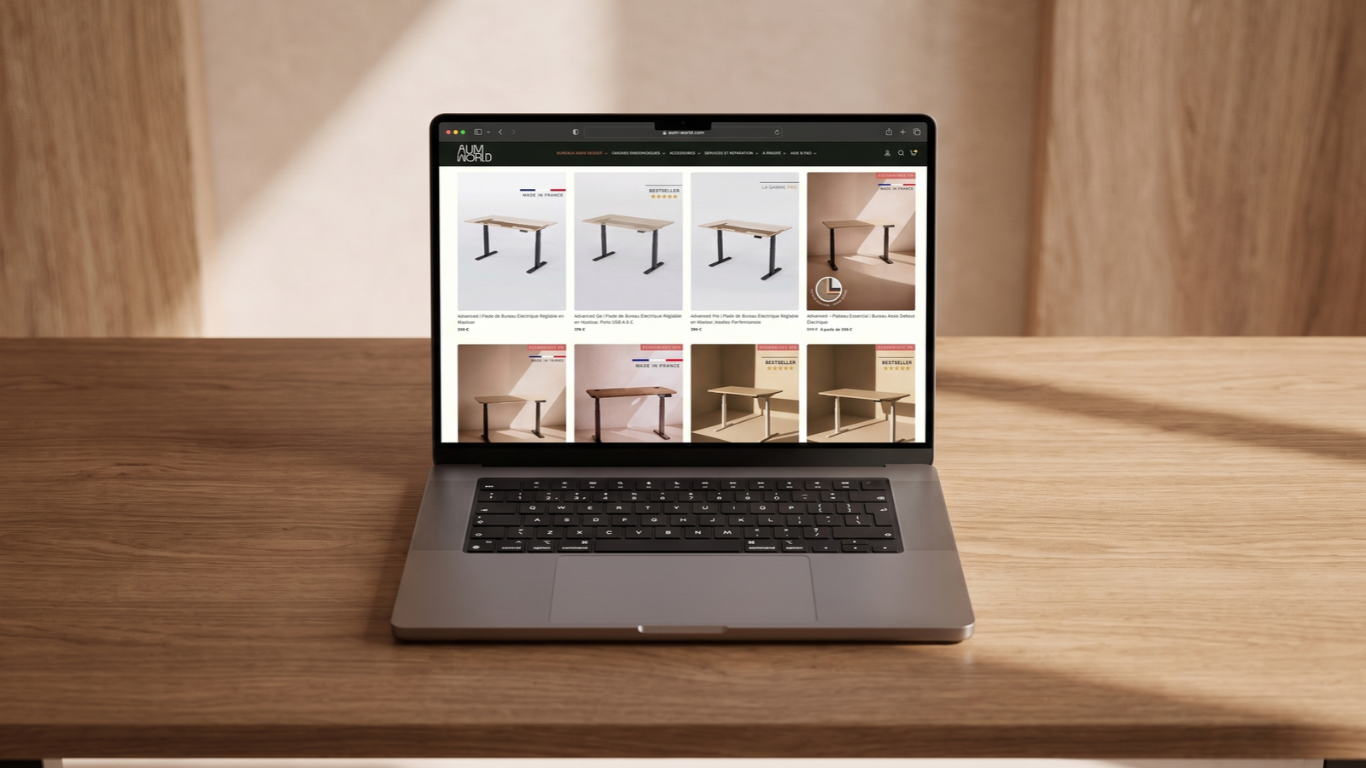 Bureaux Assis Debout AUM WORLD : un seul site officiel, aum-world.com