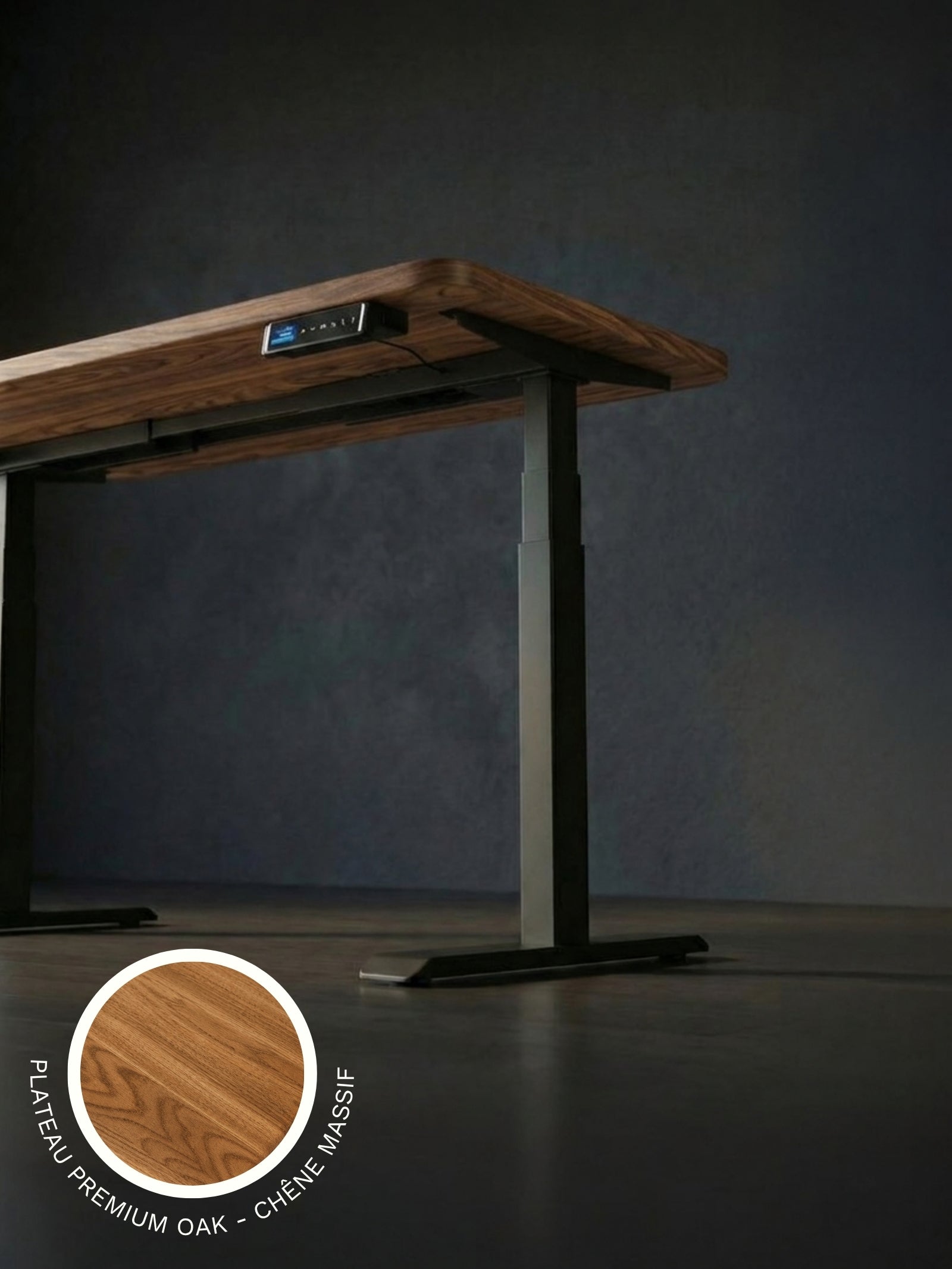 Advanced Pro - Plateau Premium Oak | Bureau Assis Debout Électrique en Chêne Massif, Hautes Performances
