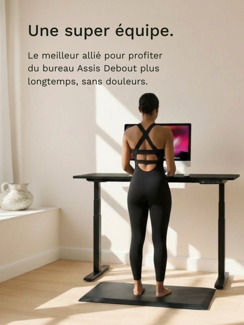 Tapis antifatigue en complément d'un bureau Assis Debout