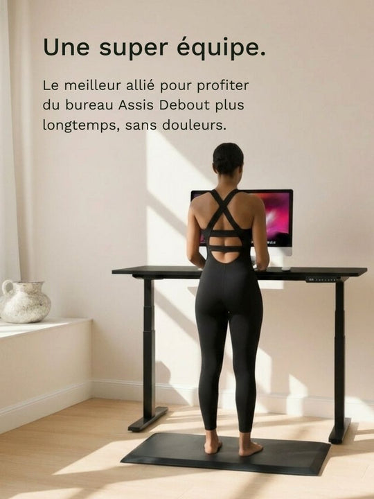 Tapis antifatigue en complément d'un bureau Assis Debout
