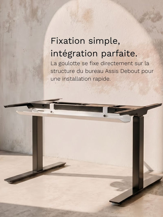 Goulotte Passe-Câbles Horizontale Incurvée | 93.5 cm