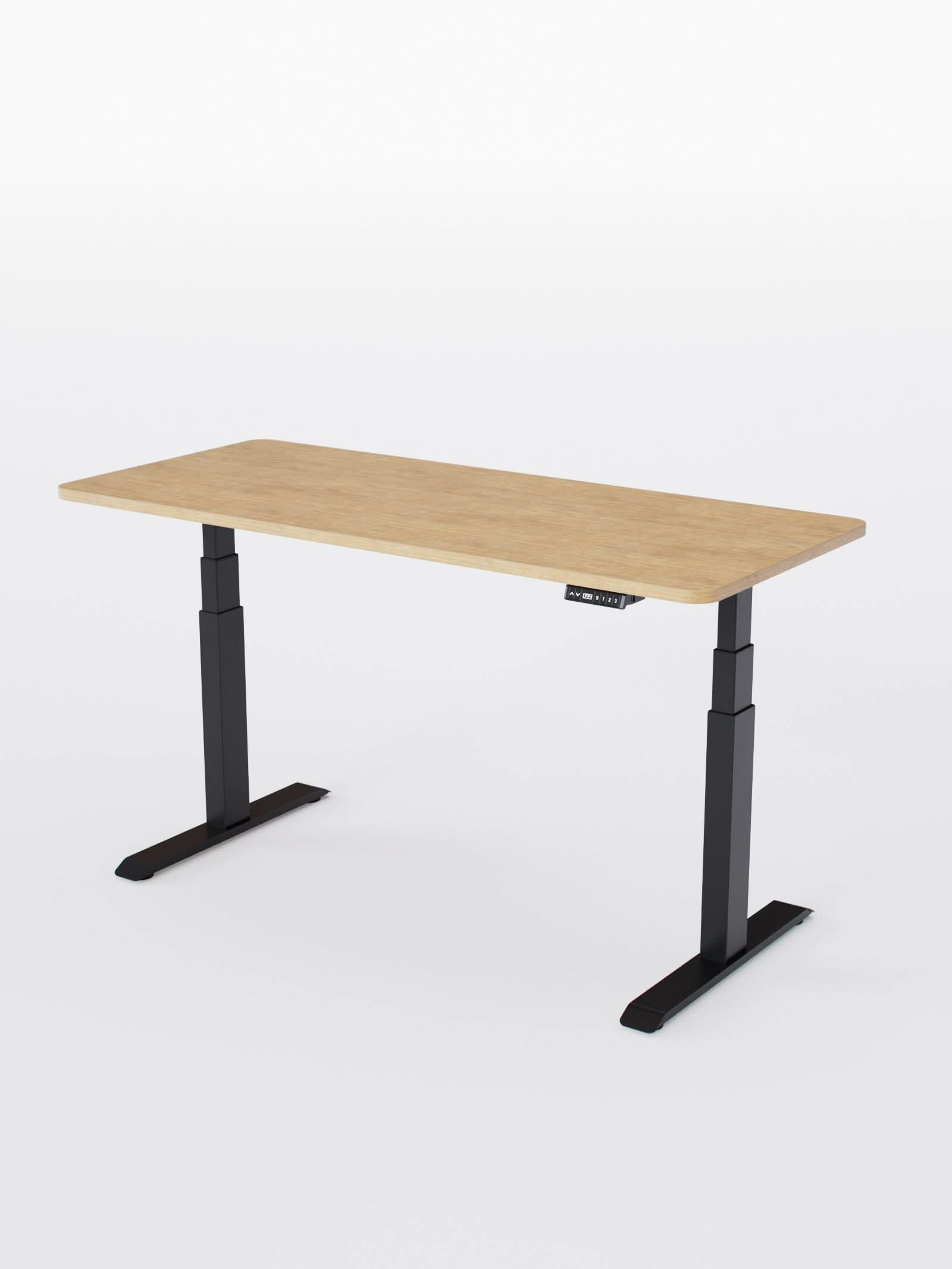 image Bureau Assis Debout Électrique Bords Arrondis - P.70 cm - Ports USB A & C | ADVANCED GO - Plateau AUVA