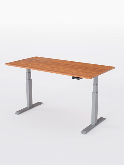 Bureau Assis Debout Électrique Bois Massif -  Ports USB A & C | ADVANCED GO - Plateau PREMIUM OAK