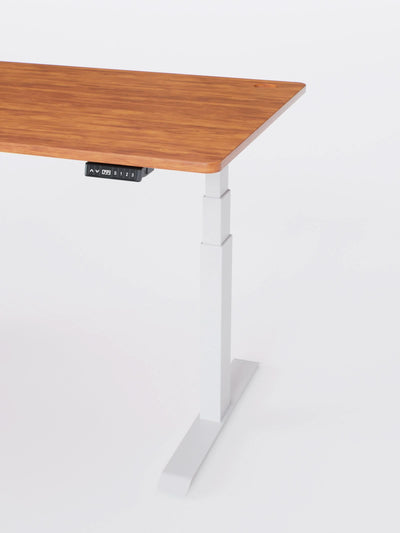 Bureau Assis Debout Électrique Bois Massif -  Ports USB A & C | ADVANCED GO - Plateau PREMIUM OAK