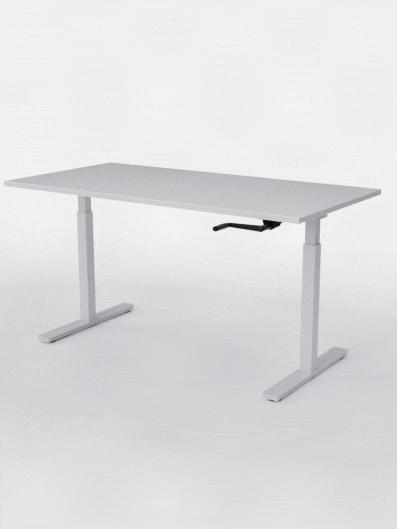 image Bureau Assis Debout Réglage Manuel | HANDY GO - Plateau ESSENTIAL