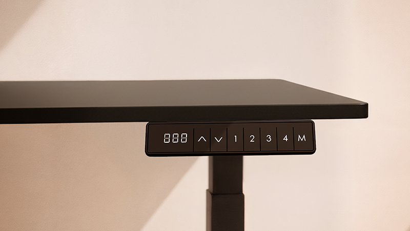 Bureau Réglable en Hauteur_Noir_Télécommande_Mémorisation des hauteurs_Mémorisation des positions