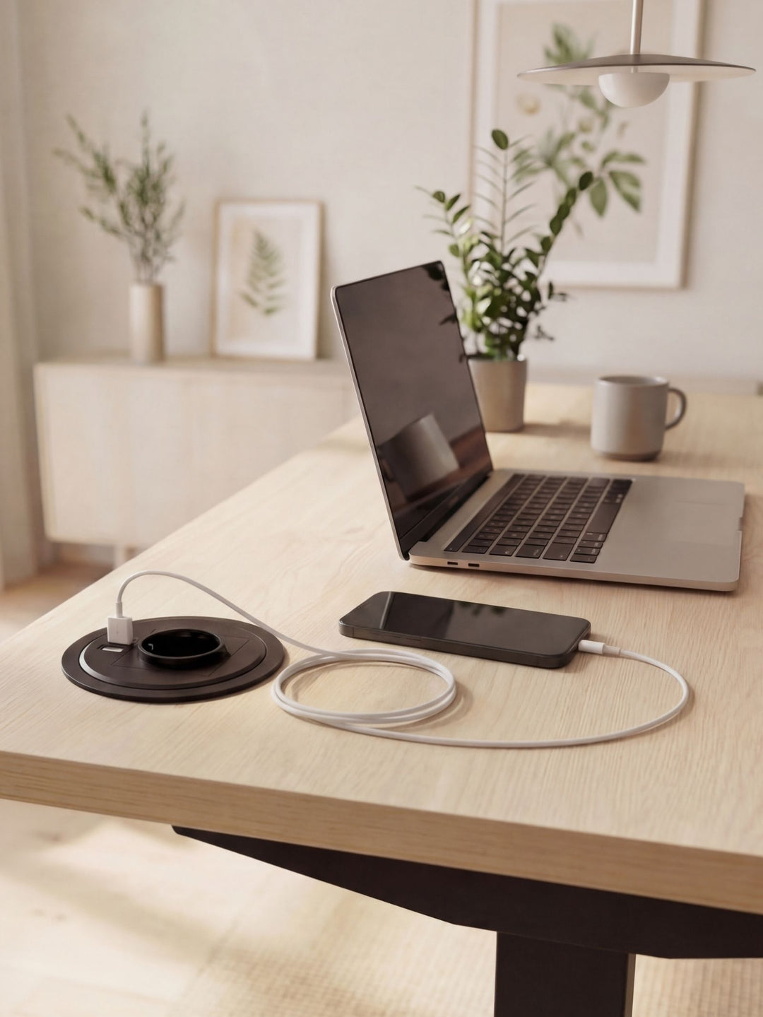 AUM WORLD Cable management Prise Électrique Encastrable pour bureau Assis Debout