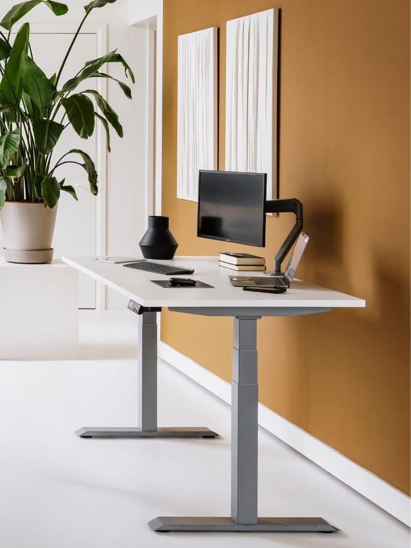 image Bureau Assis Debout Électrique Bords Arrondis - P.70 cm | ADVANCED PRO - Plateau AUVA