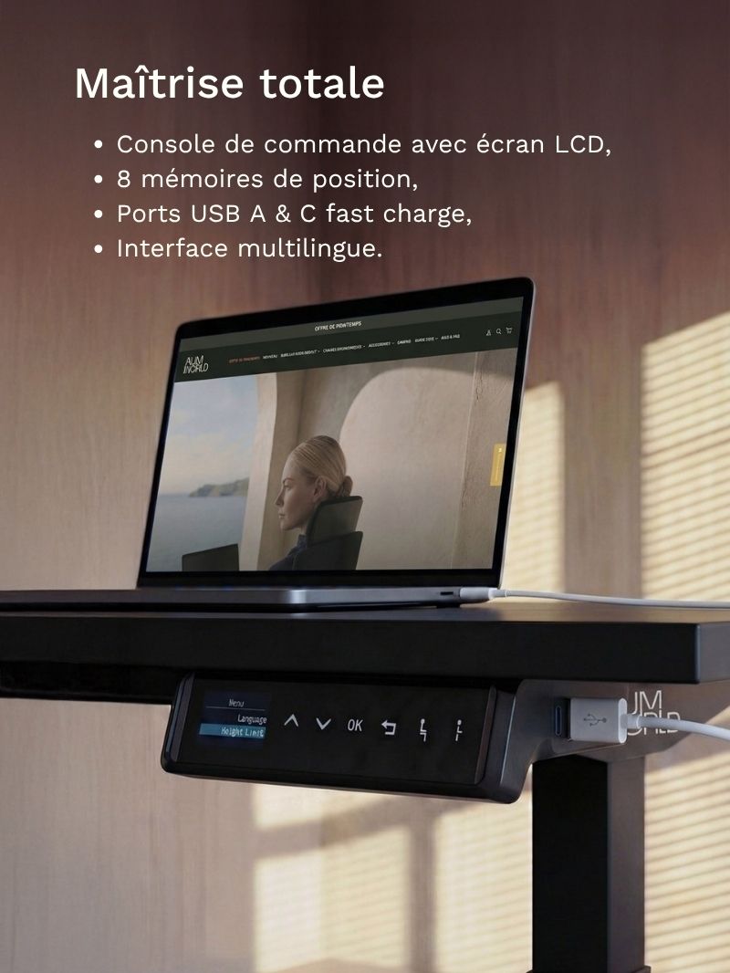 Advanced Pro | Pieds de Bureau Électrique Réglable en Hauteur, Hautes Performances