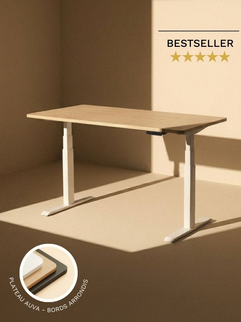 Bureau Assis Debout Electrique_ADVANCED GO_Plateau Coins arrondis_AUVA