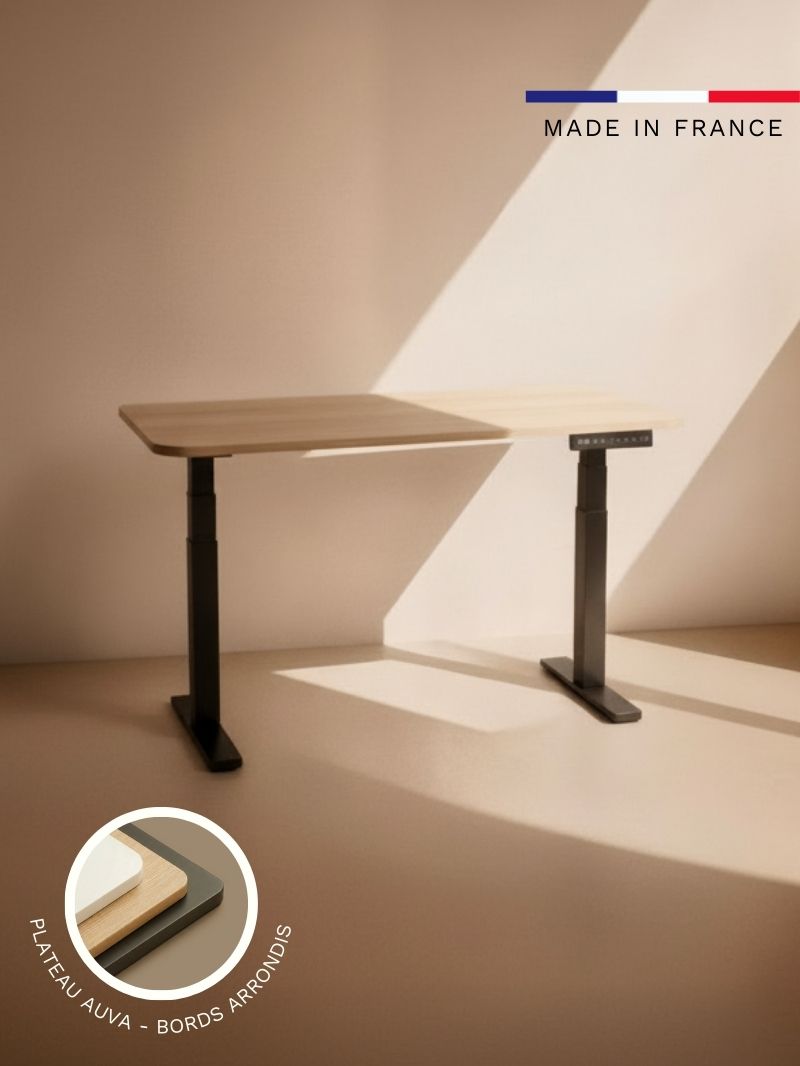 Bureau Assis Debout Electrique_ADVANCED_Plateau Coins arrondis_AUVA