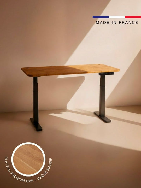 Bureau Assis Debout Electrique_ADVANCED_Plateau en chêne massif_PREMIUM OAK