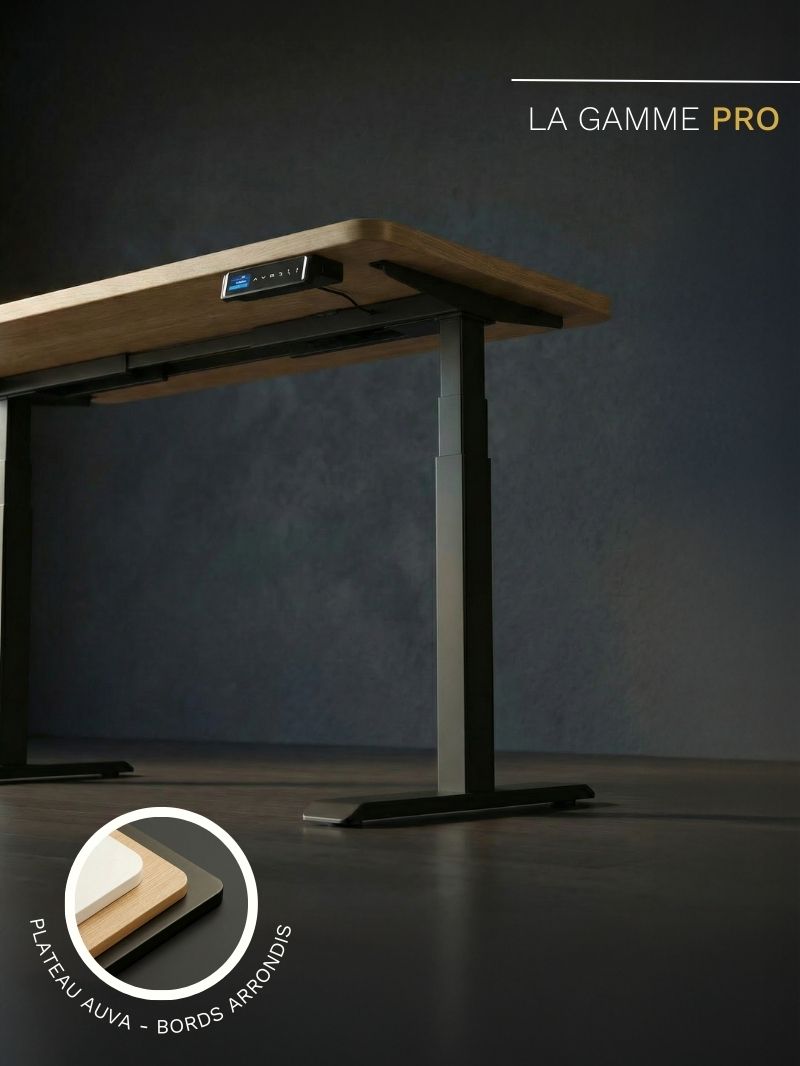Bureau Assis Debout Electrique_ADVANCED PRO_Plateau Coins arrondis_AUVA