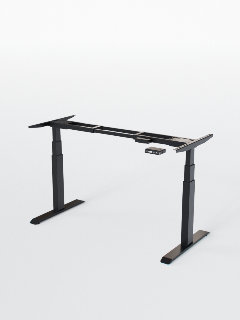 Pieds de Bureau Électrique Réglable en Hauteur - ADVANCED LITE GO_NOIR__Ports USB A_Ports USB C_Vue Globale_Copyrights_AUM WORLD_2024