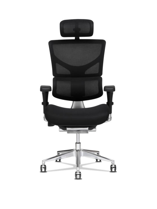AW_CHAISE ERGONOMIQUE DE DIRECTION ALTIMA_CHROME_NOIR_AVEC APPUI-TETE_VUE FACE