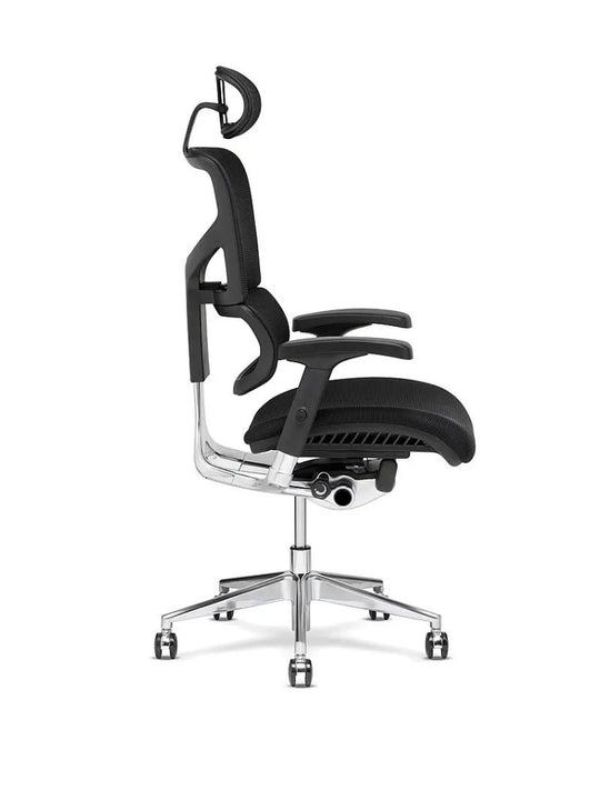 AW_CHAISE ERGONOMIQUE DE DIRECTION ALTIMA_CHROME_NOIR_AVEC APPUI-TETE_VUE LATERALE