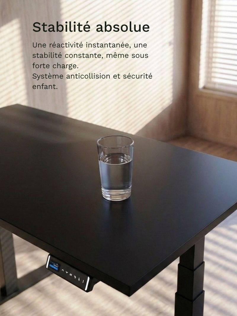 AW_Advanced Pro - Plateau Essential | Bureau Assis Debout Électrique, Hautes Performances_Stabilité absolue