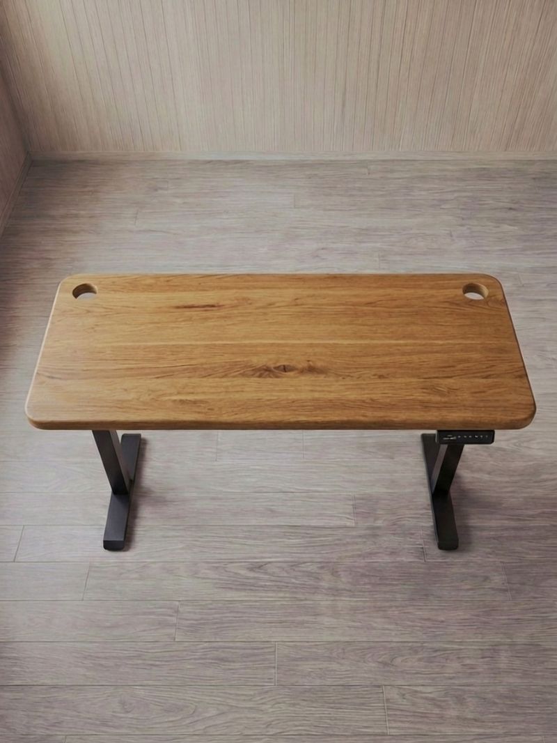 AW_Advanced Pro - Plateau Premium Oak | Bureau Assis Debout Electrique en Chene Massif, Hautes Performances_Vue de dessous