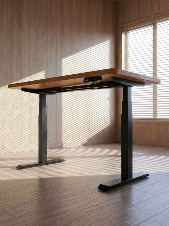 AW_Advanced Pro - Plateau Premium Oak | Bureau Assis Debout Electrique en Chene Massif, Hautes Performances_Vue latérale