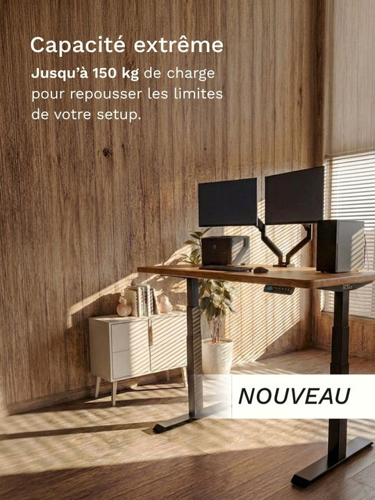 AW_Advanced Pro - Plateau Premium Oak | Bureau Assis Debout Electrique en Chene Massif, Hautes Performances_Capacité de charge_150kg