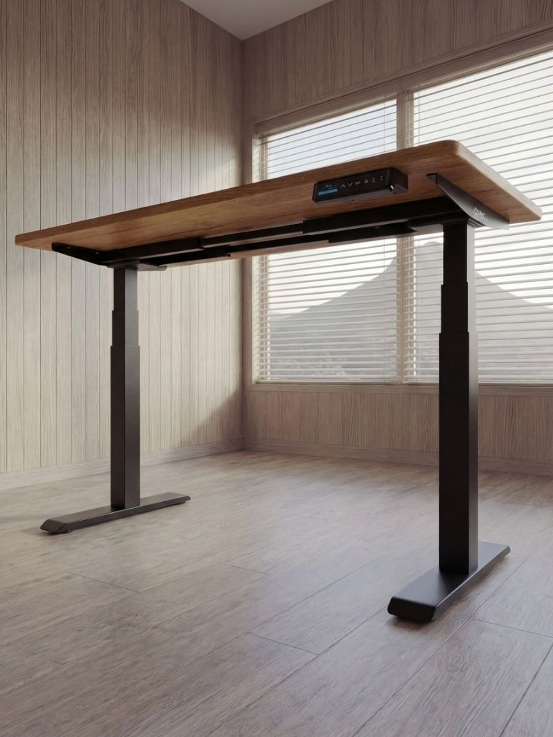 AW_Advanced Pro - Plateau Premium Oak | Bureau Assis Debout Electrique en Chene Massif, Hautes Performances_Vue de dessous