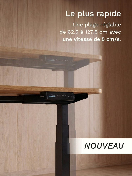 AW_Advanced Pro - Plateau Premium Oak | Bureau Assis Debout Electrique en Chene Massif, Hautes Performances_Le plus rapide