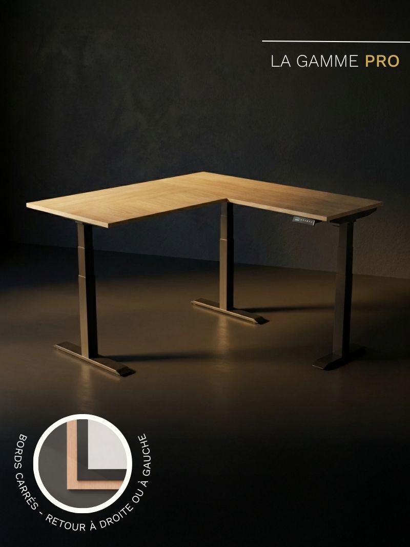 Bureau Assis Debout en Angle_Electrique_TRIPOD PRO_AUM WORLD 