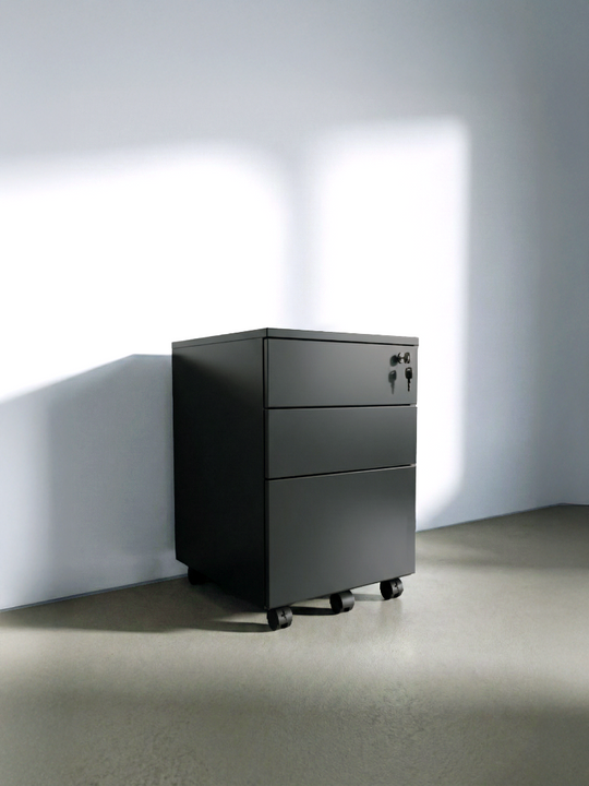 Caisson de Bureau 3 Tiroirs 
AUM WORLD métal noir