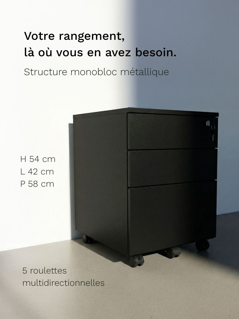 Caisson de Bureau à roulettes
AUM WORLD_Structure monobloc metallique