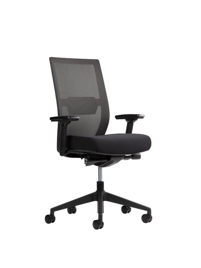 AW_CHAISE ERGONOMIQUE ERGOCLIM_NOIR_VUE 3/4 GAUCHE
