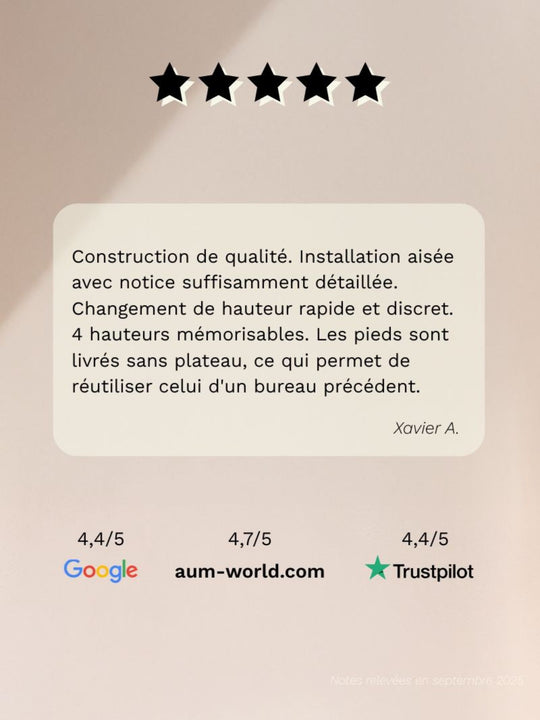 Pieds de Bureau Électrique Réglable en Hauteur | Advanced