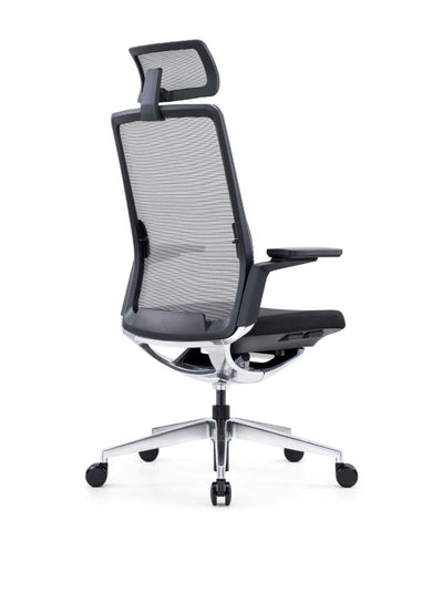 AW_CHAISE ERGONOMIQUE DE DIRECTION INVICTA_NOIR_AVEC APPUI-TETE_VUE 3/4 ARRIERE
