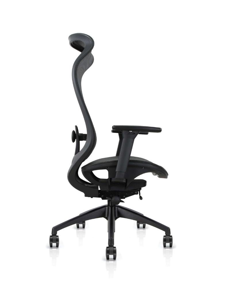 AW_CHAISE ERGONOMIQUE LINEO_NOIR_AVEC APPUI-TETE INTEGRE_VUE LATERALE