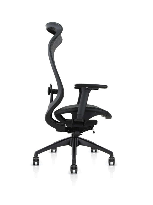 AW_CHAISE ERGONOMIQUE LINEO_NOIR_AVEC APPUI-TETE INTEGRE_VUE LATERALE