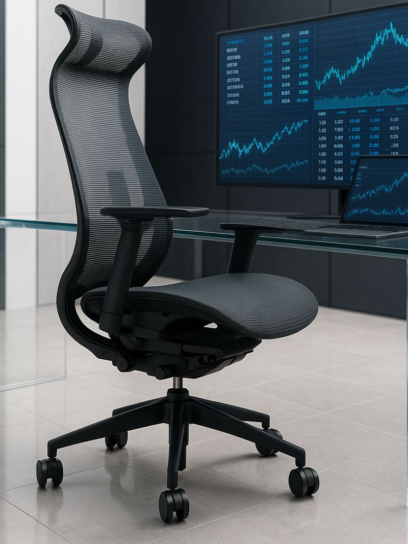 AW_CHAISE ERGONOMIQUE LINEO_NOIR_AVEC APPUI-TETE INTEGRE_VUE EN SITUATION