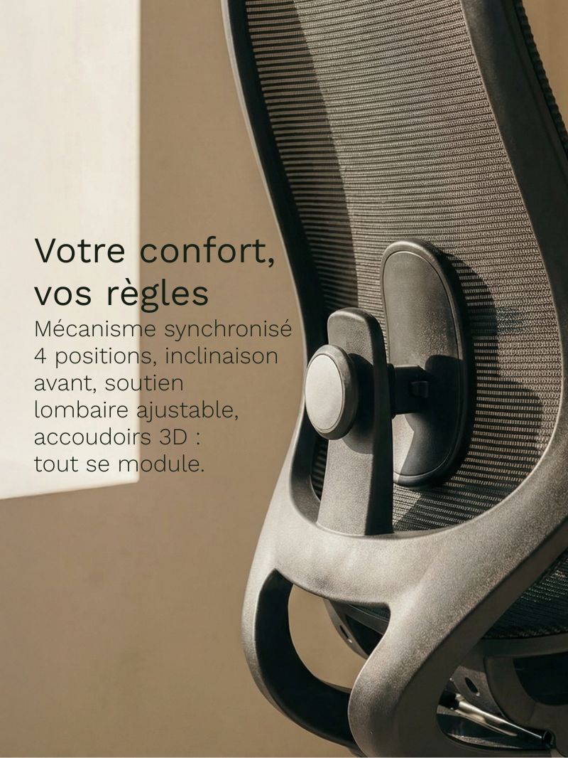 Chise de bureau LINEO de AUM WORLD soutien lombaire