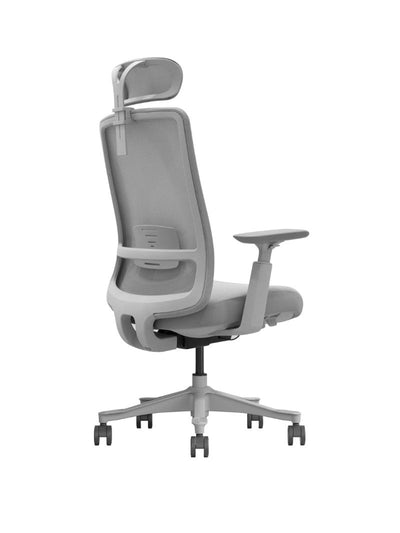 AW_CHAISE ERGONOMIQUE LUNO_GRIS_AVEC APPUI-TETE_VUE 3/4 ARRIERE