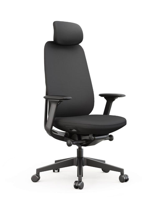 AW_CHAISE ERGONOMIQUE DE DIRECTION MAESTRA_NOIR_AVEC APPUI-TETE_VUE 3/4 GAUCHE
