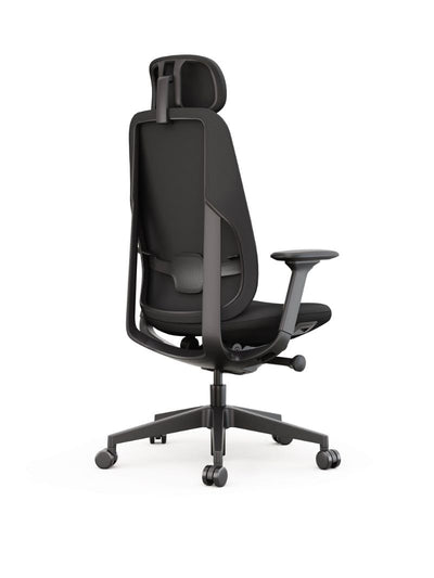 AW_CHAISE ERGONOMIQUE DE DIRECTION MAESTRA_NOIR_AVEC APPUI-TETE_VUE 3/4 ARRIERE