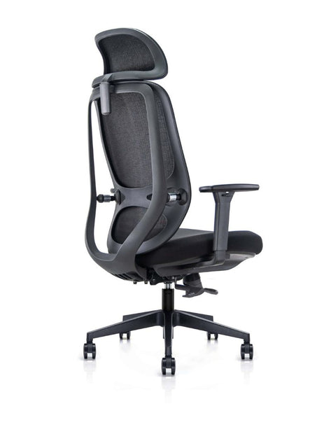 Chaise de Bureau CORFU, accoudoirs rabattables, support lombaire, noir Chaise de Bureau CORFU, accoudoirs rabattables, support lombaire, noir