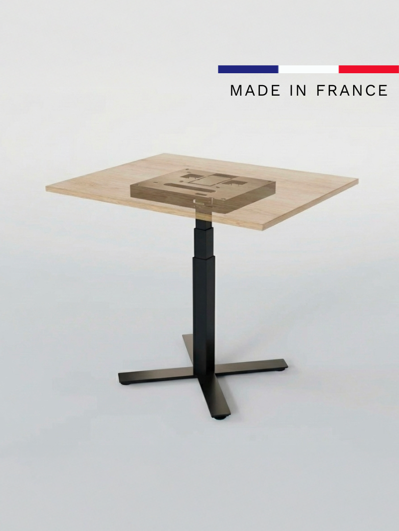 Bureau Assis Debout Electronique_MINI PLUS PRO_Petits Espaces_Fiabilité_Qualité_Cadre Réglable en Hauteur Electrique_Made in France