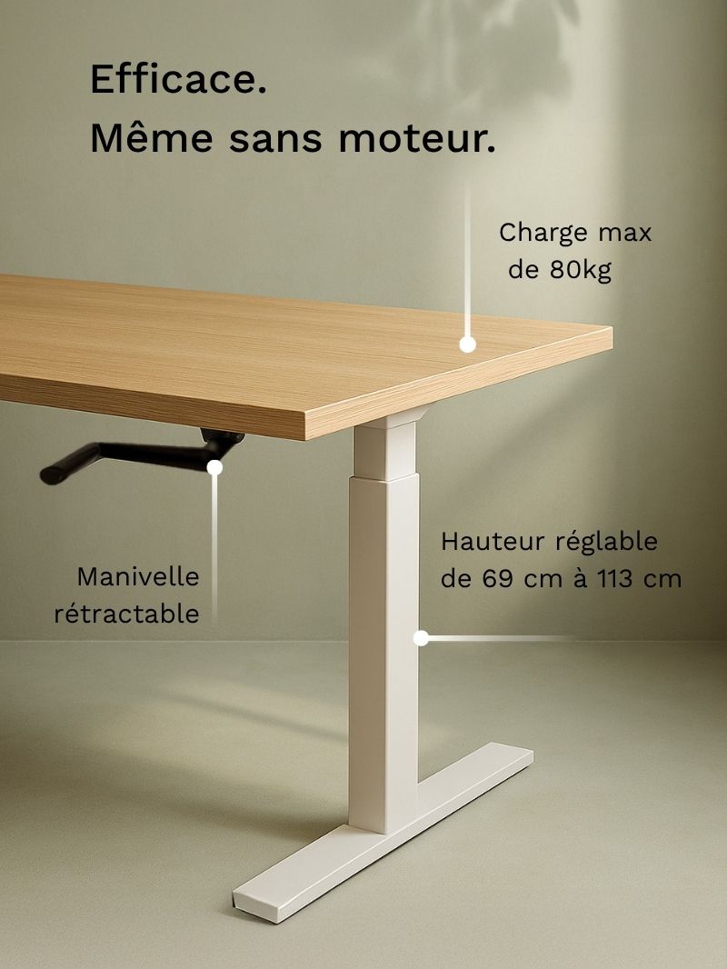 Bureau Assis Debout manuel HANDY GO par AUM WORLD