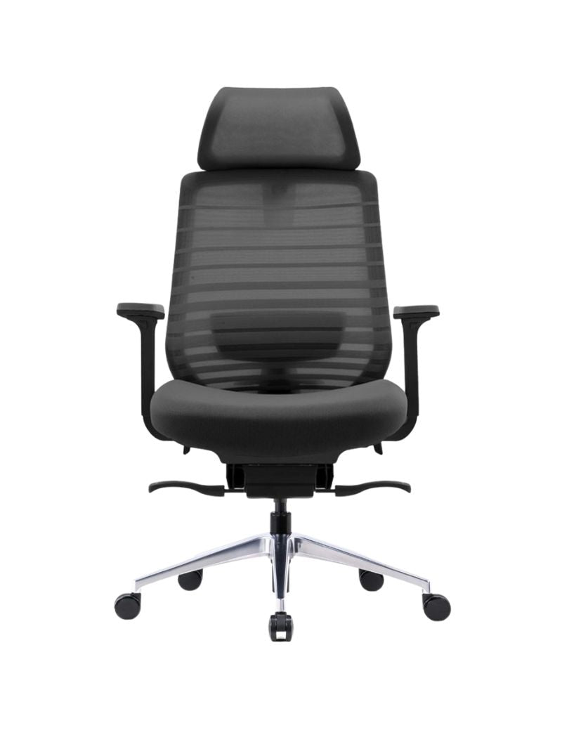 AW_CHAISE ERGONOMIQUE NESTO_NOIR_AVEC APPUI-TETE_VUE FACE