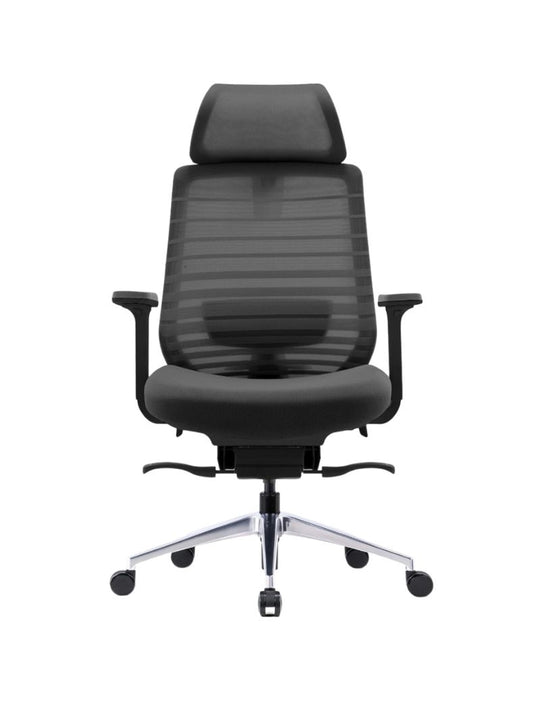 AW_CHAISE ERGONOMIQUE NESTO_NOIR_AVEC APPUI-TETE_VUE FACE