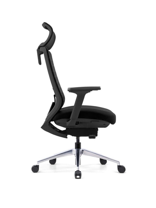 AW_CHAISE ERGONOMIQUE NESTO_NOIR_AVEC APPUI-TETE_VUE LATERALE