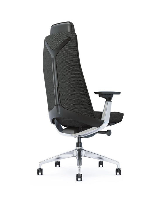 AW_CHAISE ERGONOMIQUE DE DIRECTION NOBLIA_NOIR_AVEC APPUI-TETE_VUE 3/4 ARRIERE