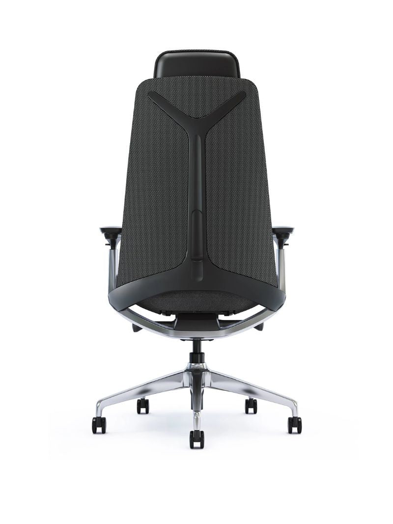 AW_CHAISE ERGONOMIQUE DE DIRECTION NOBLIA_NOIR_AVEC APPUI-TETE_VUE 3/4 ARRIERE